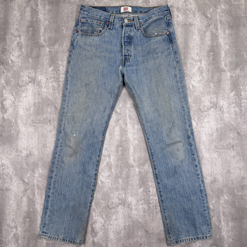 Vintage Levis 501 Jeans Mens 31x32 Blue Denim‎ Western Button Fly Whisker Y2K